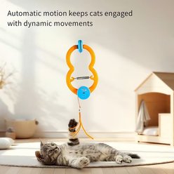 allforpaws Mordern Bounce’n’Paw Door Frame Cat Teasers Wands, Orange/Blue slide 2 of 8