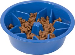 Leash Boss Raised Pet Feeders Slow Feed Dog Bowl, 1.5-cup, Blue slide 1 of 8