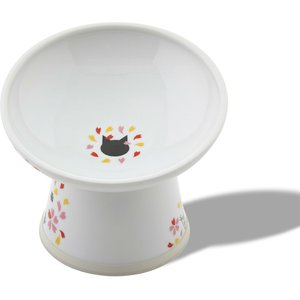 Necoichi 15° Tilted Elevated Ceramic Cat Food Bowl, 2 cup, Sakura