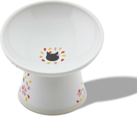 NECOICHI 15 Tilted Elevated Ceramic Cat Food Bowl, 2 cup, Sakura -  Chewy.com