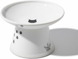 Necoichi Extra Wide Elevated Ceramic Cat Food Bowl, Cat, 2-cup