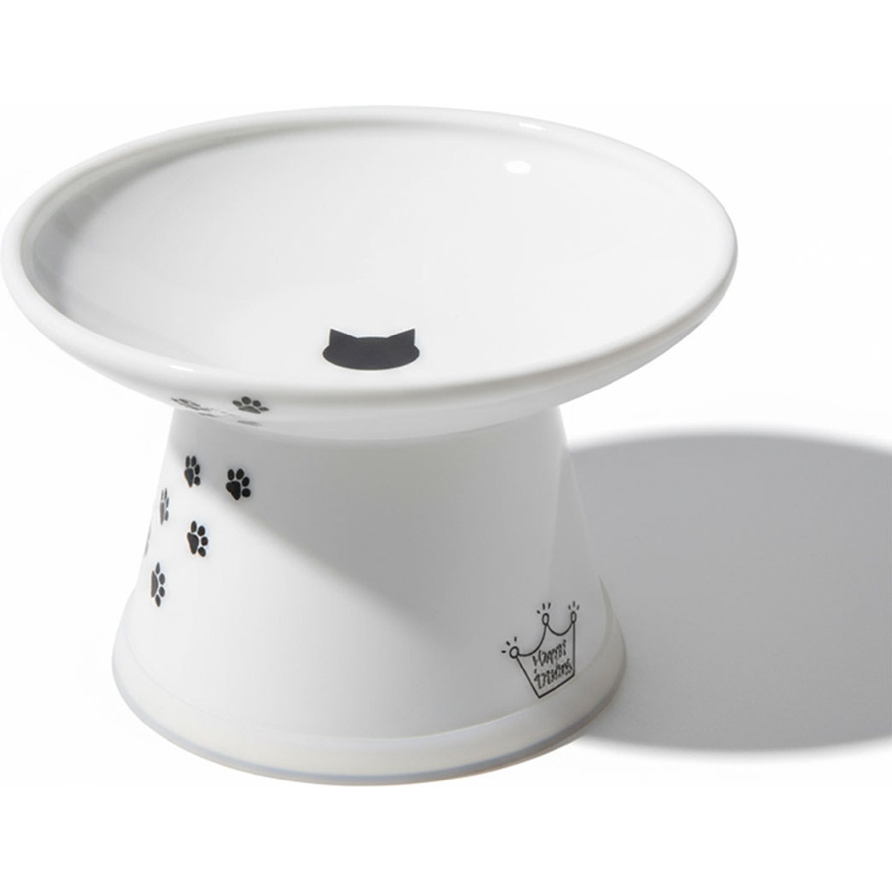 Necoichi Extra Wide Ceramic Elevated Cat Food Bowl, 2-cup, Whisker Relief