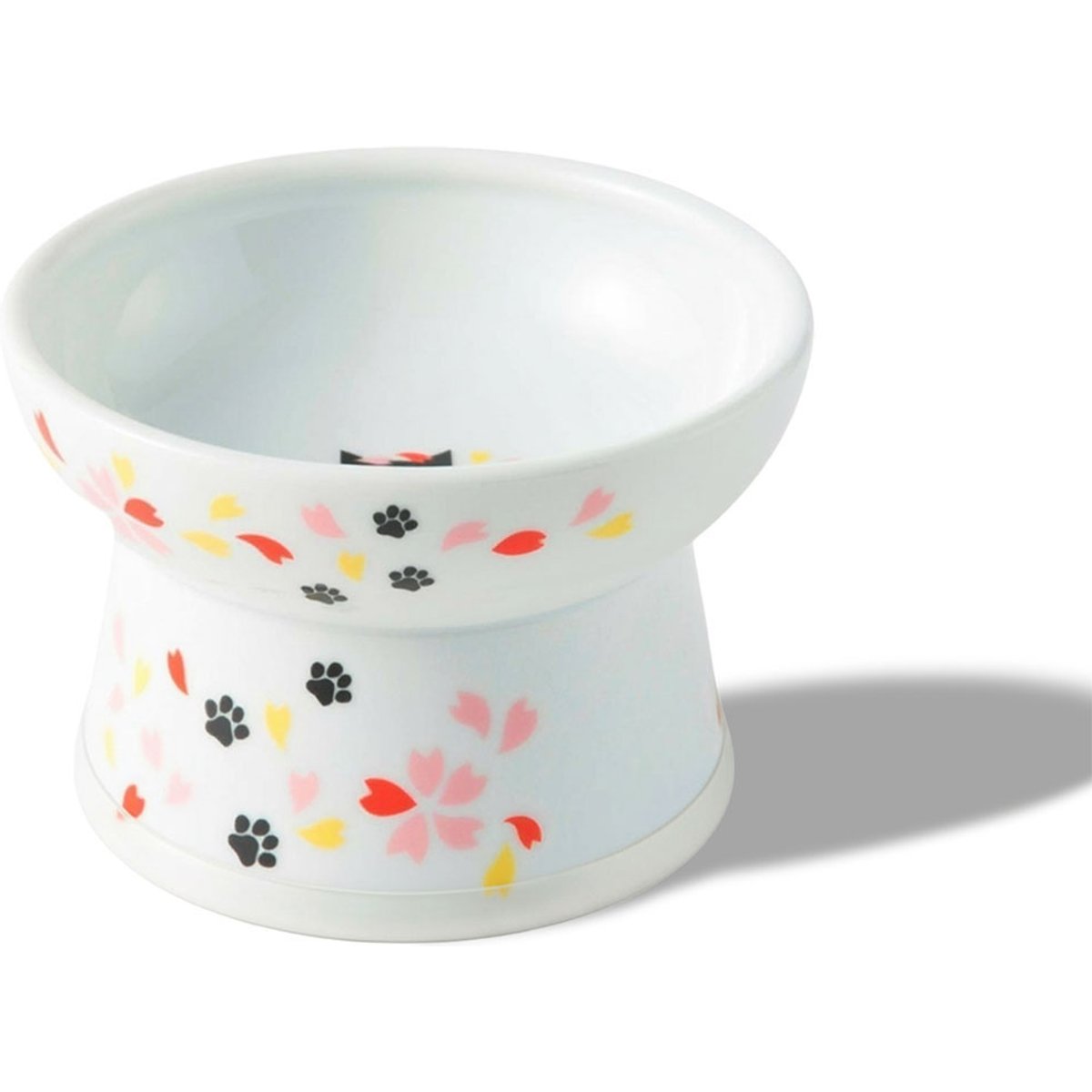 Necoichi Elevated Ceramic Cat Food Bowl, Sakura, 1 cup