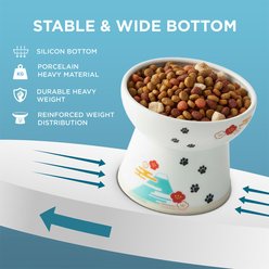 Necoichi Elevated Ceramic Cat Food Bowl, Fuji, 1.5 cup slide 2 of 9