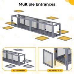 Coziwow Configurable Window Catio Wooden Cat Tunnel Exercise Playpen with Platforms, Dark Gray, 45.67-in slide 2 of 9