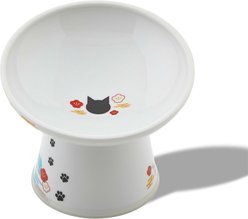 Necoichi 15° Tilted Elevated Ceramic Cat Food Bowl, 2 cup, Fuji