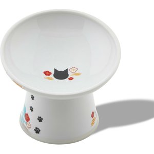 Necoichi 15° Tilted Elevated Ceramic Cat Food Bowl, 2 cup, Fuji