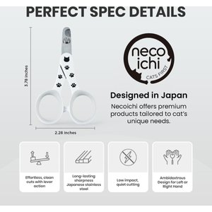 Necoichi Purrcision Stainless Steel Indoor Cat Nail Clipper, White