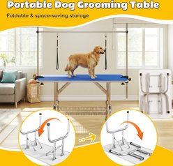 Yafylly Heavy Duty Dog & Cat Grooming Table with Adjustable Arm Clamps, Blue, 46-in slide 2 of 9