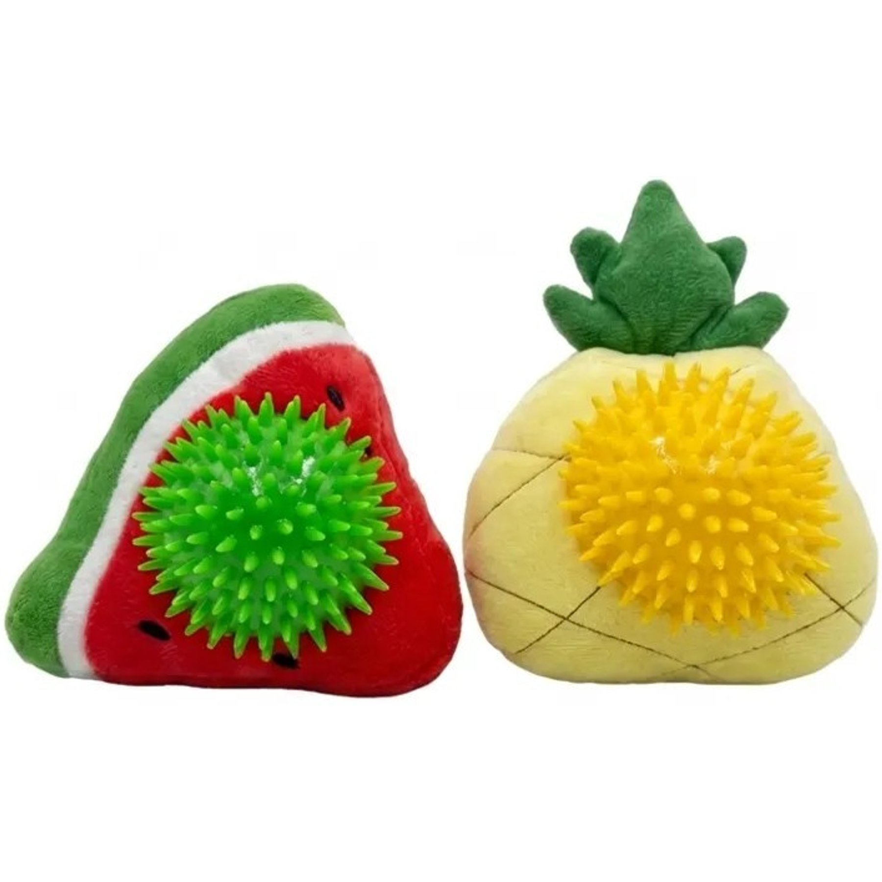 Spike & Stella Watermelon & Pineapple Dog Chew Toy, 2 count