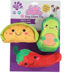 Cudlie Creatures Taco Avocado Pepper Dog Chew Toy, 3 count slide 1 of 2