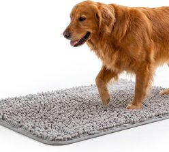PawsPik Super Absorbent Microfiber Dog Doormat, Gray, Large