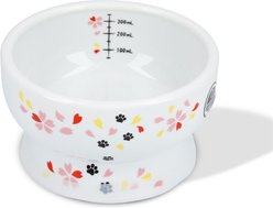 Necoichi Elevated Ceramic Cat Water Bowl, Sakura, 12.2-oz