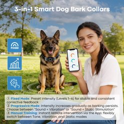 LvLrister S900 Smart App-Controlled Automatic IPX7 Waterproof Reflective Bark Control Training Dog Collar, Black, Medium: 14 to 18-in neck, 1/2-in wide slide 2 of 9