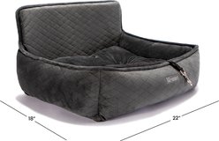Nandog Quilted Micro-Plush Dog Car Seat Bed, Dark Gray, Medium slide 2 of 9