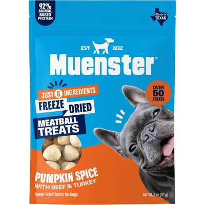 Muenster Muenster Meatball Pumpkin Spice Limited Ingredient Diet Freeze-Dried Dog Treats, 4-oz bag