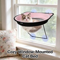 Fuzzy Bird Nest Dome Space Cover Durable Hammock Adhesive Cat Bubble Window Pod, Small, Pink, Small slide 2 of 5