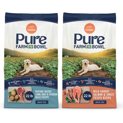 CANIDAE CANIDAE PURE Farm to Bowl Limited Ingredient Lamb, Goat & Venison Meals Recipe + Salmon & Sweet Potato Recipe Dry Dog Food