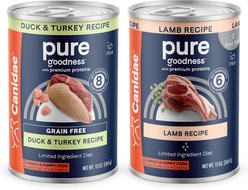 CANIDAE PURE Limited Ingredient Duck & Turkey Recipe + Lamb Recipe Canned Dog Food