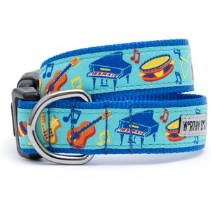 The Worthy Dog Music Adjustable Dog Collar, Blue, Large: 14 to 20-in neck, 1-in wide