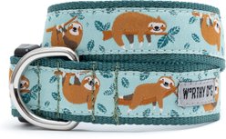 The Worthy Dog Sloth Adjustable Dog Collar, Mint Green, Large: 14 to 20-in neck, 1-in wide