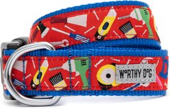 The Worthy Dog Tools Adjustable Dog Collar, Red, Small: 8 to 14-in neck, 5/8-in wide