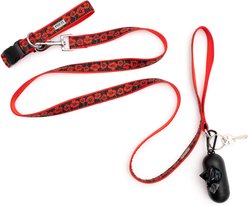 The Worthy Dog Poppies Adjustable Dog Collar, Black, Large: 14 to 20-in neck, 1-in wide slide 2 of 5