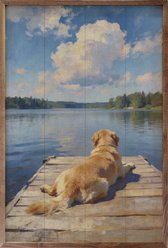 Kendrick Lakeside Golden Retriever Sign, 24 x 36-in