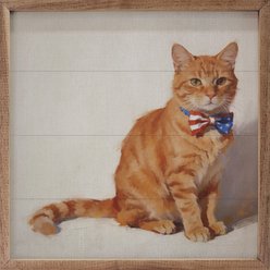 Kendrick Patriotic Pets Orange Tabby Cat Sign, 24 x 24-in