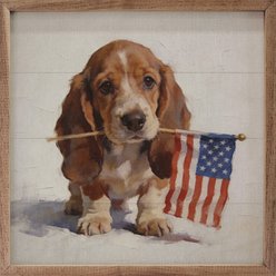 Kendrick Patriotic Pets Basset Hound Sign, 12 x 12-in