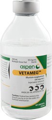 Vetameg (flunixin meglumine) Injectable for Horses & Livestock, 50mg/mL, 250-mL vial