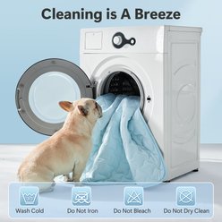 JOEJOY Non-Slip Breathable Cooling Machine Washable Bolster Dog & Cat Crate Mat, Light Blue, Large slide 2 of 7