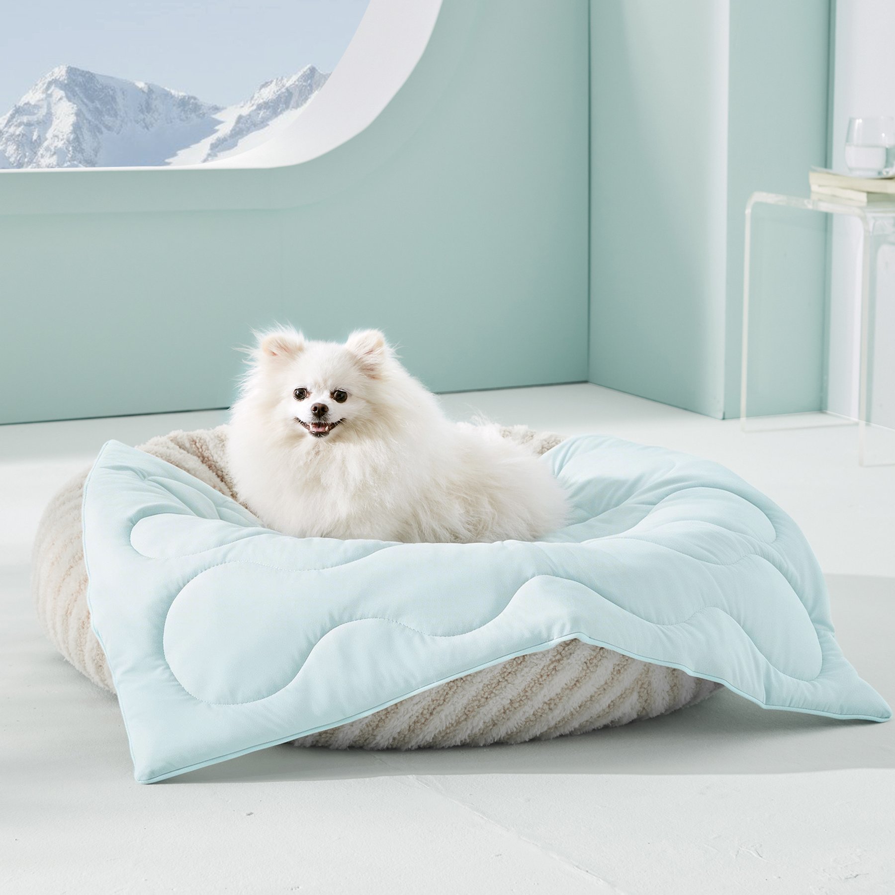 AIPERRO Soft Cooling Dog Blanket, Blue, Small