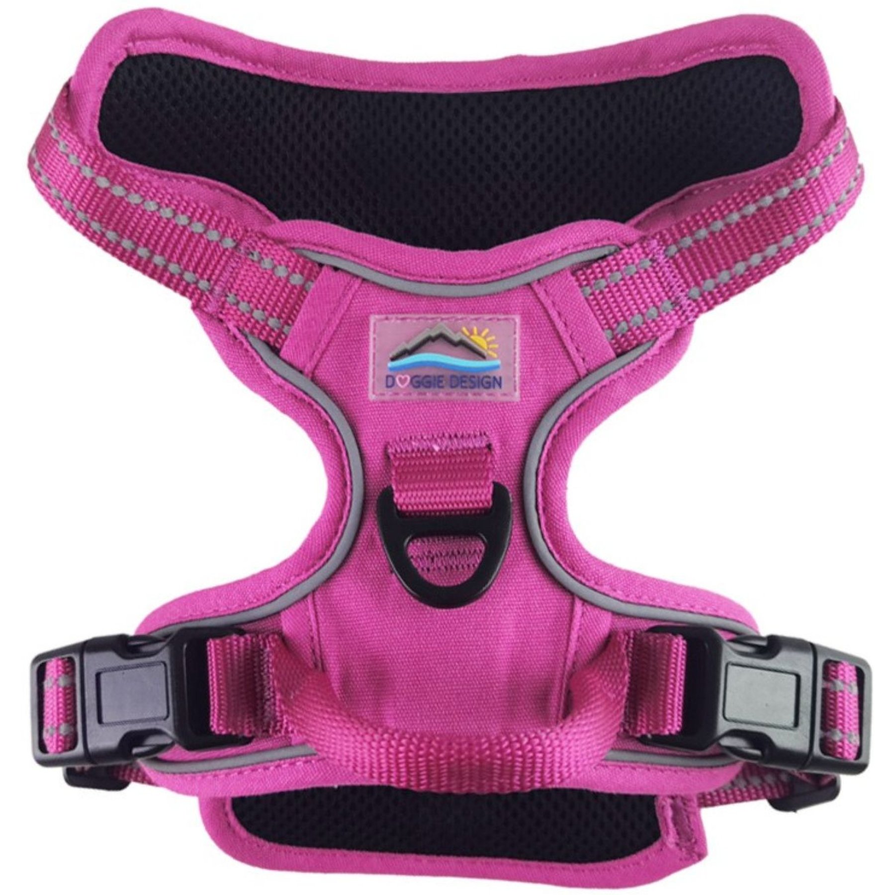 Doggie Design Venture Paw Pull Control Dog Harness, Wild Raspberry, Medium: 14.5 to 26-in chest