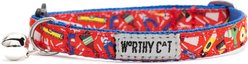 The Worthy Cat Tools Adjustable Cat Collar, Red, 9 to 11-in neck, 1/2-in wide