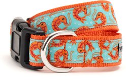The Worthy Dog Shrimp Adjustable Dog Collar, Blue, Large: 14 to 20-in neck, 1-in wide