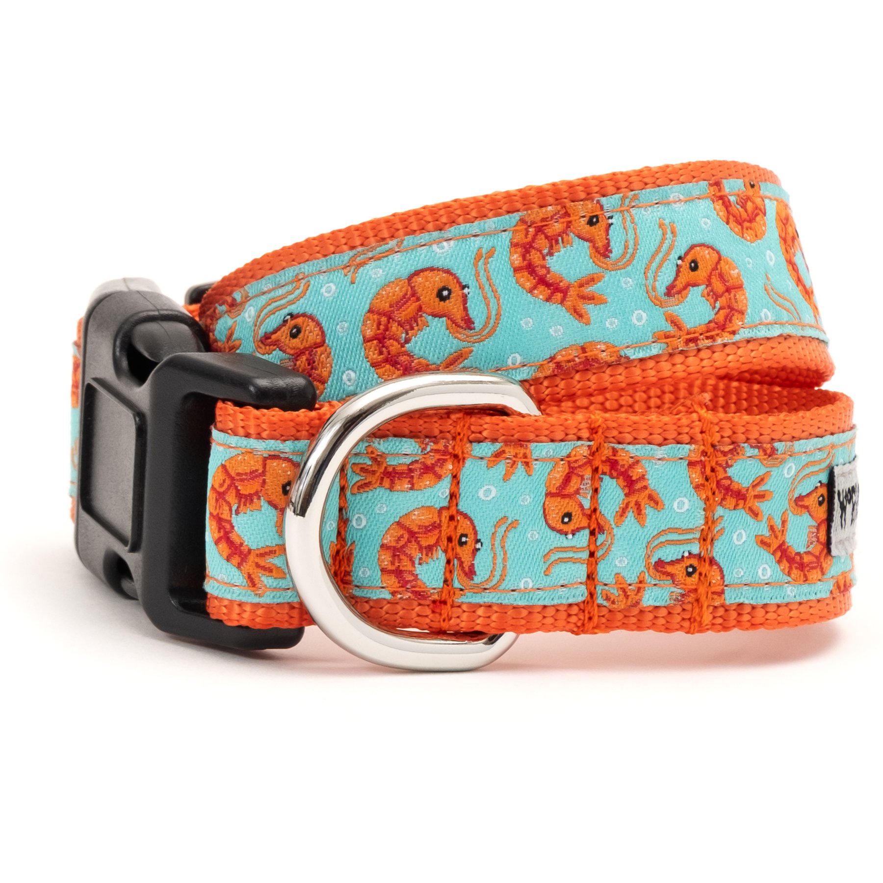 The Worthy Dog Shrimp Adjustable Dog Collar, Blue, Large: 14 to 20-in neck, 1-in wide