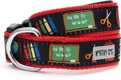 The Worthy Dog K9 College Adjustable Dog Collar, Black, Large: 14 to 20-in neck, 1-in wide