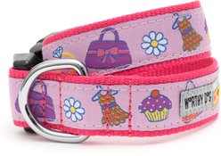 The Worthy Dog Fashionista Adjustable Dog Collar, Pink, Large: 14 to 20-in neck, 1-in wide slide 1 of 3