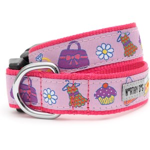 The Worthy Dog Fashionista Adjustable Dog Collar, Pink, Large: 14 to 20-in neck, 1-in wide