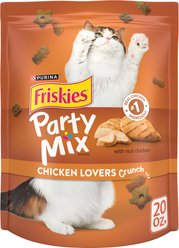 Friskies Party Mix Chicken Lovers Crunch Flavor Crunchy Cat Treats, 20-oz pouch