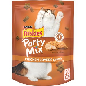 Friskies Party Mix Chicken Lovers Crunch Flavor Crunchy Cat Treats, 20-oz pouch