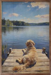 Kendrick Lakeside Goldendoodle Sign, 24 x 36-in