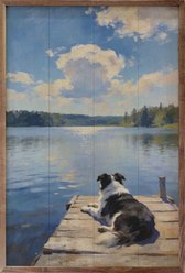 Kendrick Lakeside Australian Shepherd Sign, 24 x 36-in