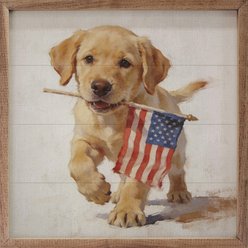 Kendrick Patriotic Pets Yellow Lab Sign, 24 x 24-in