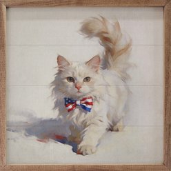 Kendrick Patriotic Pets White Cat Sign, 24 x 24-in