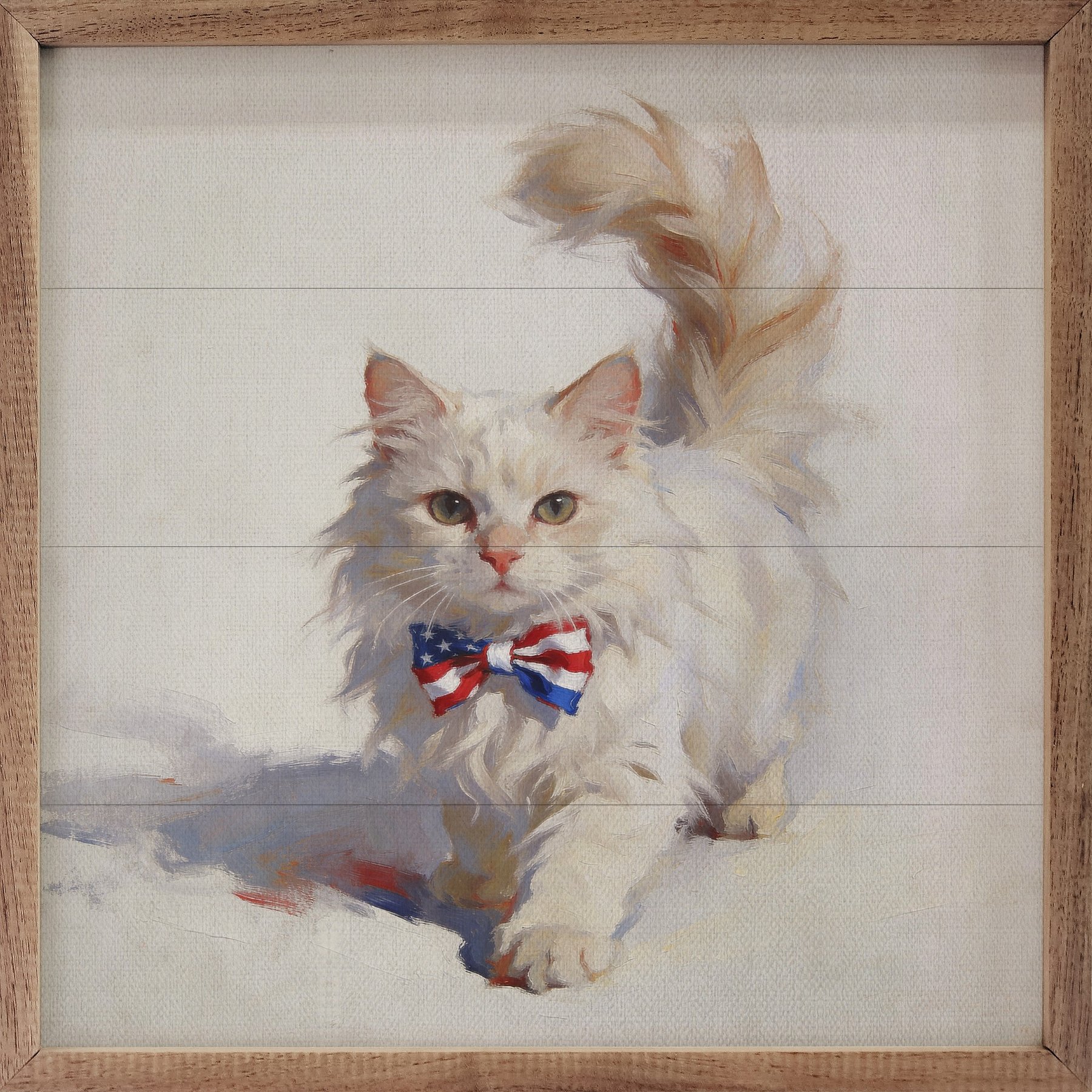 Kendrick Patriotic Pets White Cat Sign, 16 x 16-in