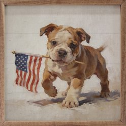 Kendrick Patriotic Pets English Bulldog Sign, 4 x 4-in