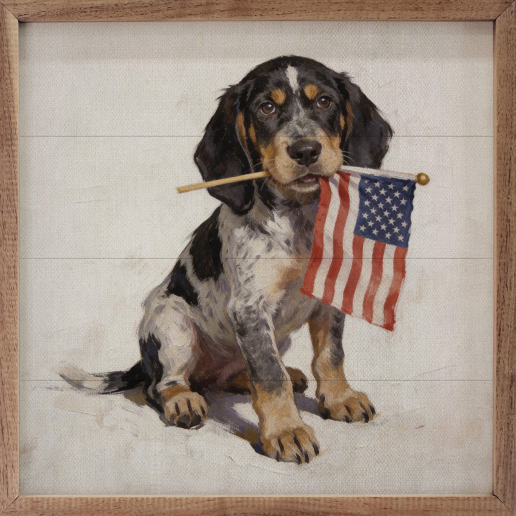 Kendrick Patriotic Pets Bluetick Coonhound Sign, 8 x 8-in