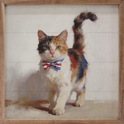 Kendrick Patriotic Pets Calico Cat Sign, 8 x 8-in